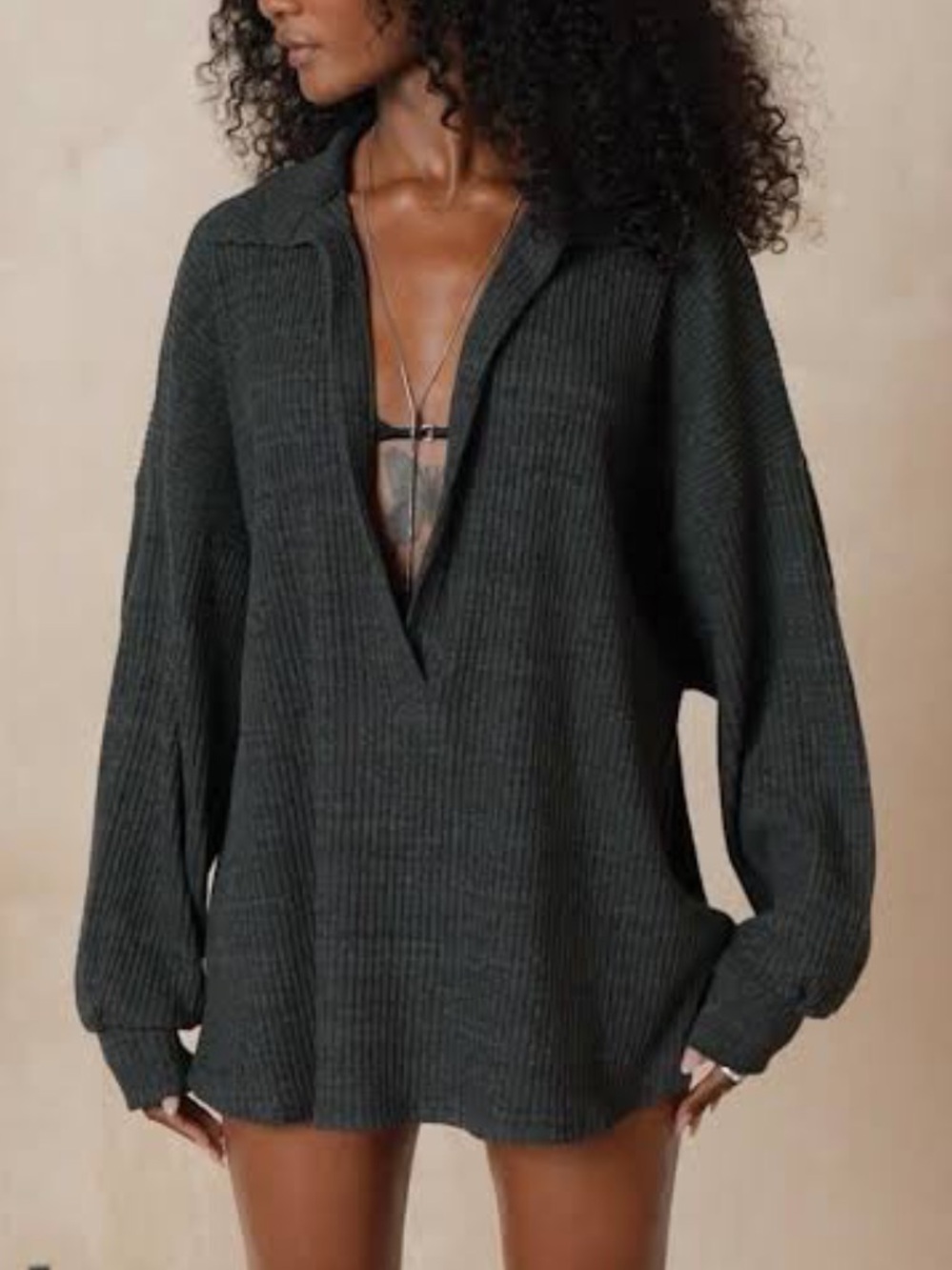 JOAH BROWN DEEP V PULLOVER